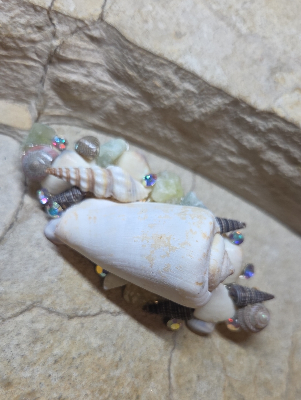 Hand crafted Shell Brooch Ocean Jewels